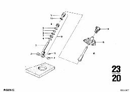 EXTERNAL GEARSHIFT PARTS/SHIFT LEVER diagram for BMW 2500-3.3Li 3.3Li