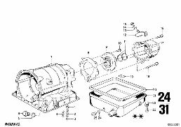 ZF 3HP22 HOUSING PARTS/OIL PAN diagram for BMW 2500-3.3Li 3.3Li