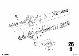 DRIVE SHAFT,UNIV.JOINT/CENTER MOUNTING diagram for BMW 2500-3.3Li 3.3Li