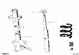 FRONT SPRING STRUT/SHOCK ABSORBER diagram for BMW 2500-3.3Li 3.3Li