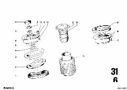 GUIDE SUPPORT/SPRING PAD/ATTACHING PARTS diagram for BMW 2500-3.3Li 3.3Li