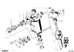 STEERING BOX SINGLE COMPONENTS diagram for BMW 2500-3.3Li 3.0Si