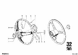 STEERING WHEEL diagram for BMW 2500-3.3Li 3.0Si