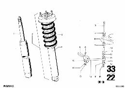 REAR SPRING STRUT, LEVELLING DEVICE diagram for BMW 2500-3.3Li 3.0Si