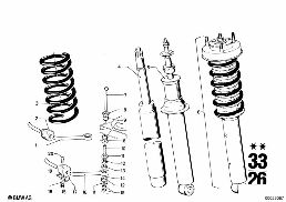 REAR SPRING STRUT COIL SPRING AND PARTS diagram for BMW 2500-3.3Li 3.0Si