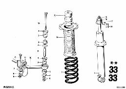 REAR SPRING STRUT, LEVELLING DEVICE diagram for BMW 2500-3.3Li 3.0Si