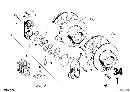 FRONT WHEEL BRAKE diagram for BMW 2500-3.3Li 3.3Li