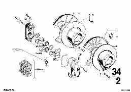 FRONT WHEEL BRAKE diagram for BMW 2500-3.3Li 3.3Li