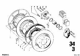 REAR WHEEL BRAKE diagram for BMW 2500-3.3Li 3.3Li
