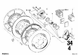 REAR WHEEL BRAKE diagram for BMW 2500-3.3Li 3.3Li