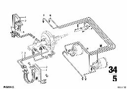BRAKE PIPE, FRONT diagram for BMW 2500-3.3Li 3.3Li
