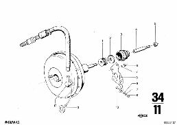BRAKE MASTER CYLINDER W.POWER BRAKE UNIT diagram for BMW 2500-3.3Li 3.3Li