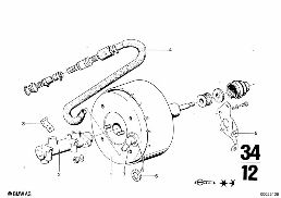BRAKE MASTER CYLINDER W.POWER BRAKE UNIT diagram for BMW 2500-3.3Li 3.3Li