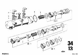 BRAKE MASTER CYLINDER W.POWER BRAKE UNIT diagram for BMW 2500-3.3Li 3.3Li