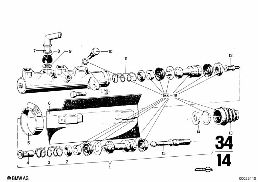 BRAKE MASTER CYLINDER W.POWER BRAKE UNIT diagram for BMW 2500-3.3Li 3.3Li