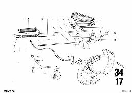 PARKING BRAKE diagram for BMW 2500-3.3Li 3.3Li