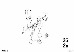 PEDALS SUPPORTING BRACKET/BRAKE PEDAL diagram for BMW 2500-3.3Li 3.3Li