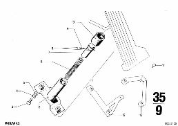 ACCELERATOR PEDAL - STOPPER diagram for BMW 2500-3.3Li 3.3Li