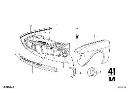 FRONT SIDE PANEL diagram for BMW 2500-3.3Li 3.3L