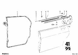 DOOR WEATHERSTRIP REAR diagram for BMW 2500-3.3Li 3.3L