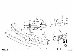 FRONT BUMPER WITH MOUNTING PARTS diagram for BMW 2500-3.3Li 3.0Si