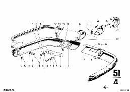 BUMPER REAR diagram for BMW 2500-3.3Li 3.3Li