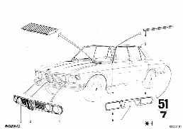 MOLDINGS diagram for BMW 2500-3.3Li 3.3Li