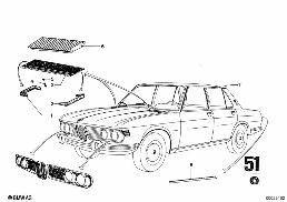 MOLDINGS diagram for BMW 2500-3.3Li 3.3Li