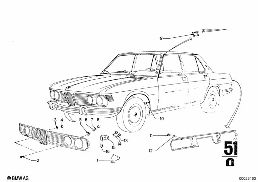 MOLDINGS diagram for BMW 2500-3.3Li 3.3Li