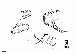 MIRROR diagram for BMW 2500-3.3Li 3.3Li