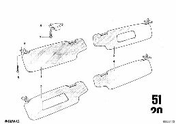 SUN VISOR diagram for BMW 2500-3.3Li 3.3Li