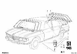 GLAZING diagram for BMW 2500-3.3Li 2500