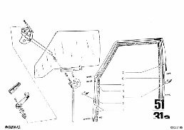 DOOR WINDOW diagram for BMW 2500-3.3Li 3.3Li