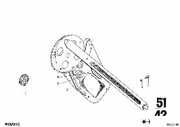 DOOR WINDOW LIFTING MECHANISM REAR diagram for BMW 2500-3.3Li 3.0Si