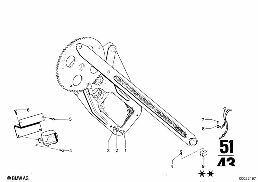 DOOR WINDOW LIFTING MECHANISM REAR diagram for BMW 2500-3.3Li 3.0Si