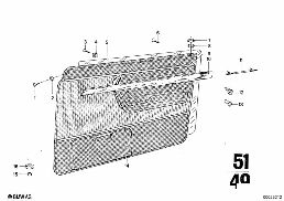 DOOR TRIM PANEL, FRONT diagram for BMW 2500-3.3Li 3.3Li