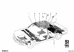 HEADLINING diagram for BMW 2500-3.3Li 3.3Li