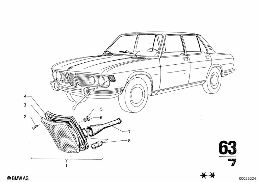 FRONT TURN INDICATOR diagram for BMW 2500-3.3Li 3.3Li