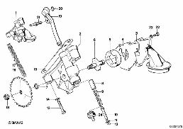 LUBRICATION SYSTEM/OIL PUMP WITH DRIVE diagram for BMW 1500-2000CS 1800