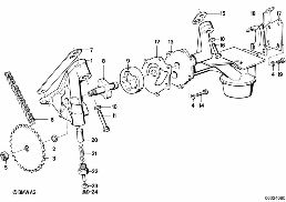 LUBRICATION SYSTEM/OIL PUMP WITH DRIVE diagram for BMW 2500-3.3Li 3.3Li