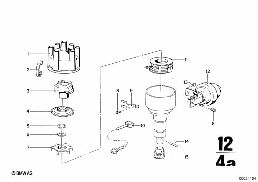 DISTRIBUTOR-SINGLE PARTS diagram for BMW 2500-3.3Li 3.3Li