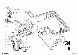 BRAKE PIPE, FRONT diagram for BMW 2500-3.3Li 3.3Li