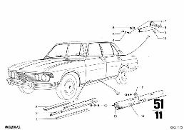 MOLDINGS diagram for BMW 2500-3.3Li 3.3Li