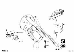 DOOR WINDOW LIFTING MECHANISM FRONT diagram for BMW 2500-3.3Li 3.3Li