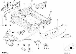 BMW SPORTS SEAT FRAME ELECTRICAL diagram for BMW 5 Series E39 528i