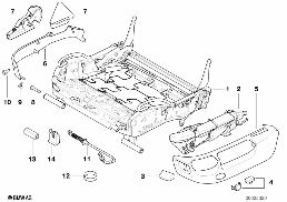 BMW SPORTS SEAT FRAME MECHANICAL diagram for BMW 5 Series E39 528i