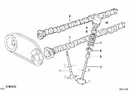 VALVE TIMING GEAR - CAM SHAFT diagram for BMW 5 Series E39 528i