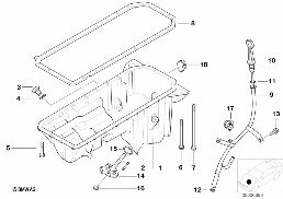 OIL PAN/OIL LEVEL INDICATOR diagram for BMW 5 Series E39 528i