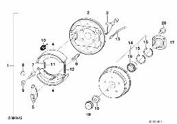 TRAILER, INDIV. PARTS, WHEEL BRAKE diagram for BMW 5 Series E39 528i