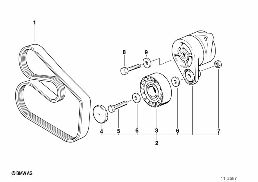 BELT DRIVE WATER PUMP/ALTERNATOR diagram for BMW 5 Series E39 528i